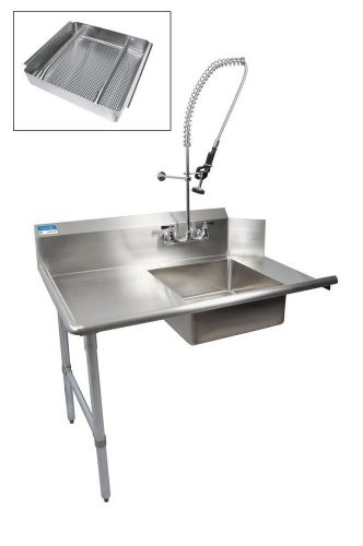 BK RESOURCES 26&#034; SOILED DISHTABLE LEFT W/ PRE-RINSE FAUCET &amp; BASKET - BKSDT-26-L