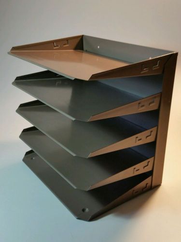 vintage steel desktop file holder document older