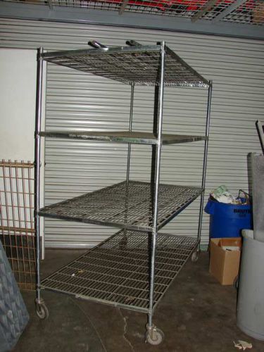 Postmaster 4 shelf rolling wire shelving 36&#034; x 72&#034; shelf 78&#034; tall