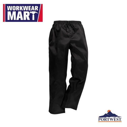 Chef Pants Drawstring Portwest Kitchen Cook Baggy Black UC070