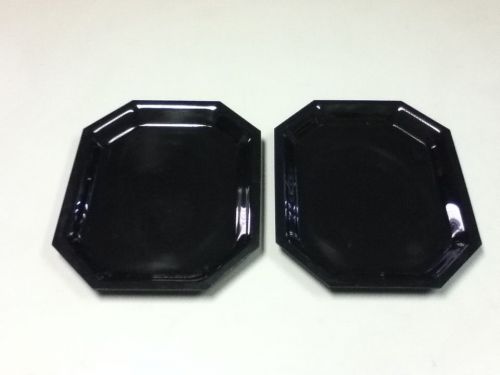 Deli restaurant bar black eight sided serving tray platter bowl set of 2 AB7