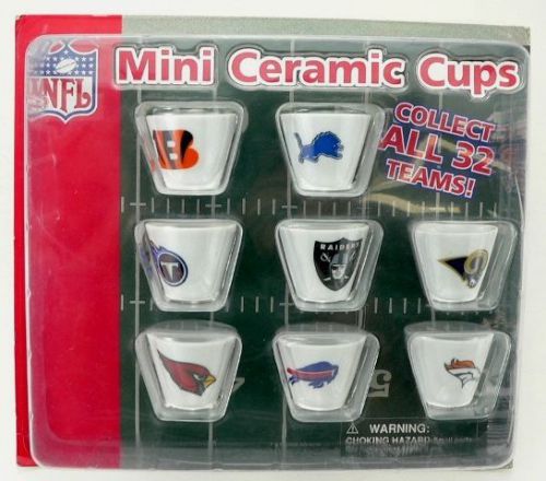 Nfl team logos miniature ceramic cups - vending display card for sale