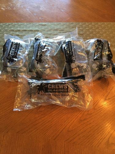 Basic Safety Glasses Crews   New 5 Pair Lot ,  Clear