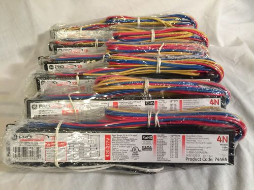 Ge 74465 t8 multi-volt proline ballast ge432mv-n 4 lamp new lot of 6 free ship for sale