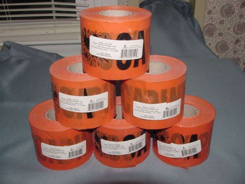 6 Rolls Presco Wet Paint Barricade Tape Spanish Pintura Fresca 3&#034;x500&#039; 212275