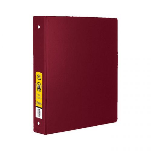 BAZIC 1.5&#034;  Burgundy 3-Ring Binder w/ 2-Pockets  of-12