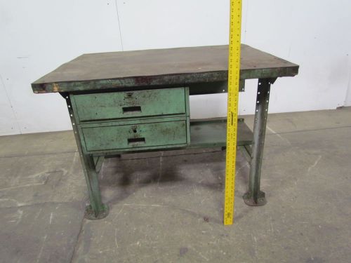 48&#034;x34&#034; butcher block wood top industrial workbench table kitchen island