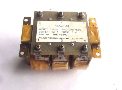 FANUC REACTOR A81L-0001-0096 ,0.25MH 3 PHASE , MFG P92F0292