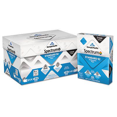 Spectrum Standard 92 Multipurpose Paper, 3-Hole, 20#, 8 1/2 x 11, White, 5000 SH