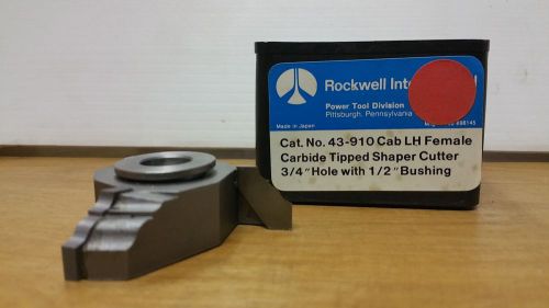 ROCKWELL #43-910 Cab LH Female Carbide Tipped Shaper Cutter **BNOS**