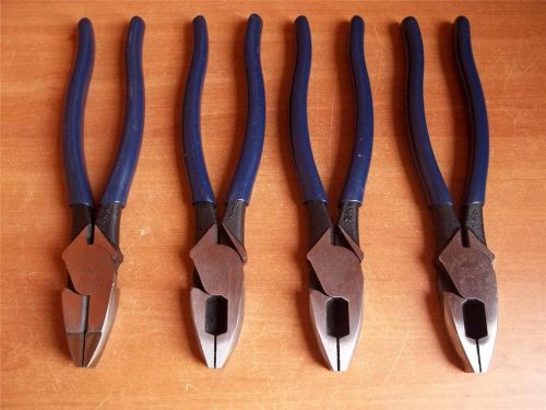 4(Four) Klein High Leverage Side Cutting Pliers D213-9NE New