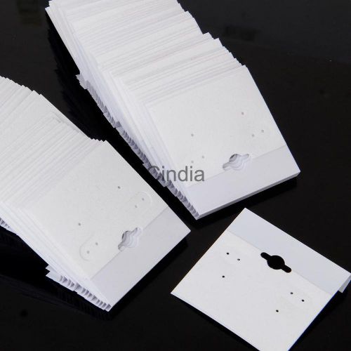 100 white velvet jewelry earring ear studs hanging holder display hang cards for sale