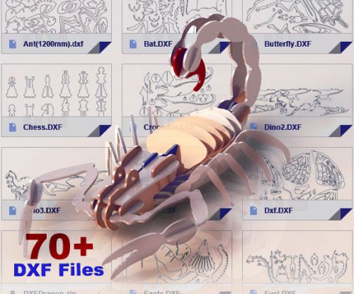 70+ DXF CNC // 3D puzzle and 2D files for laser, plasma cutter, waterjet