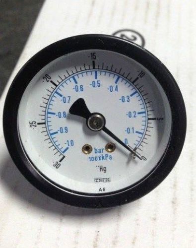 Vacuum gauge, 30&#034;-0&#034;hg, 2&#034; dial, 1/4&#034;npt, center back mount for sale