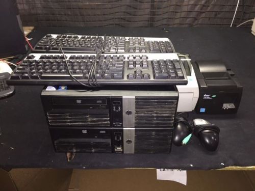 2 HP RP5800 POS  Retail System Pentium G850 2.9GHz 4GB 250GB DVD-ROM With Extras