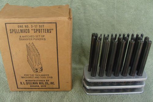 Spellman Spellmaco Spotters Transfer Punch Set #3-17 Sizes 3-32&#034; to 17/32&#034;