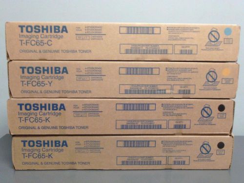 4 New Genuine TOSHIBA T-FC65-C  -Y -K  2-Black 1-Cyan 1-Yellow