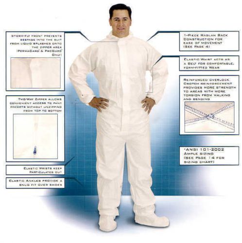 (3)  PERMAGARD PROTECTIVE COVERALL ZIPPER FRONT  2XL