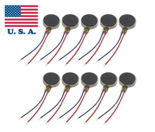 10pcs DC Micro Flat Button Coin Vibration Motors 3V 8mm USA