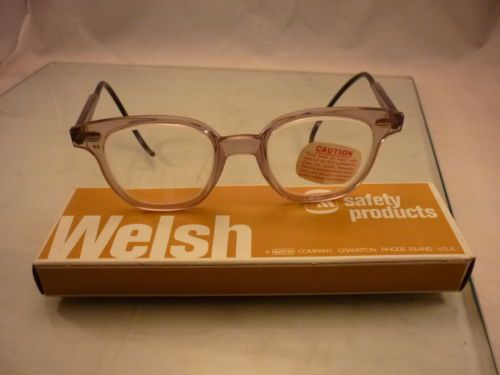 NOS WELSH SMOKED HORN RIM FLEX FIT  SAFETY GLASSES ROCKABILLY GEEK STEAMPUNK