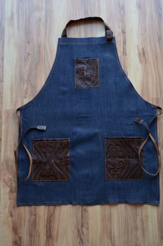 Apron leather print pockets for tools woodwork &amp; crafts machinist barber nbbpp for sale