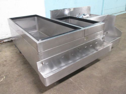 &#034;GLAS TENDER&#034; BARTENDER STATION w/8 LINES COLD PLATE ICE BIN, SPEED RAIL &amp; SINK