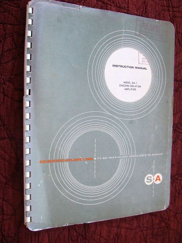 Scientific Atlanta Model SIA 1 Synchro Isolation Amplifier Instruction Manual