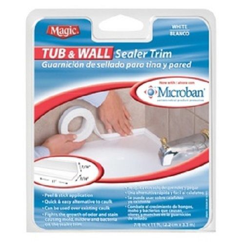 TUB &amp; WALL SEALER TRIM WHITE ADHESIVE PEEL &amp; STICK MICROBAN MAGIC BATHROOM TAPE