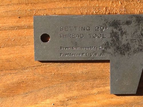 Brown &amp; Sharpe Mfg Co. 29 degree Setting Thread Tool