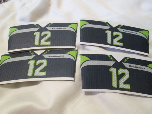 4PCS  Starbucks Seattle Seahawks 12th Man Cup Beverage Sleeve Corrugated Paper