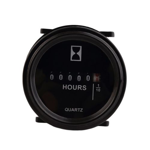 Black 2&#034; Hour Meter For Cart Marine Boat Tractor Generator Engine 10-85V OE