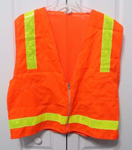 BRITE THREADS men&#039;s 2XL XXL REFECTIVE SAFETY VEST 100% polyester MADE IN USA