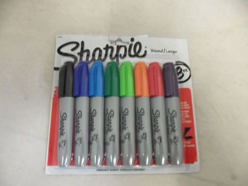 SHARPIE COLOR BROAD CHISEL TIP PERMANENT MARKERS PACK OF 8 NEW 38250