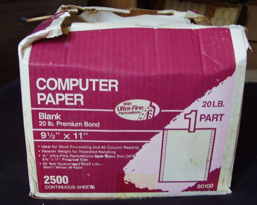 20 lb premium bond computer tractor paper 9 1/2&#034; x 11&#034; (9.5&#034; x 11&#034;)