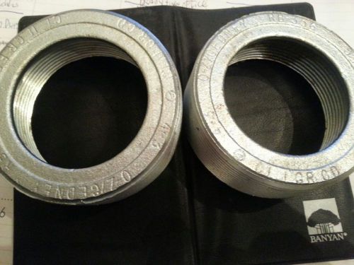 Lot/Box of (2) 4&#034; to 3&#034; Reducing Bushings, rigid conduit, zinc, OZ Gedney RB-356