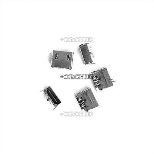 5pcs hdmi socket connector 19pin female 3 rows dip new #7047014