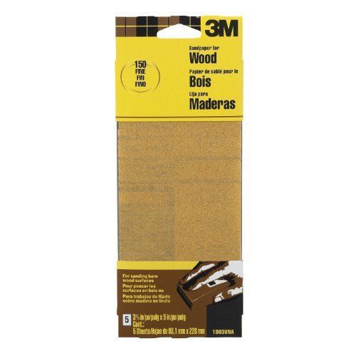 3M 19036NA-CC Sandpaper  Garnet  Fine  5-Sheets