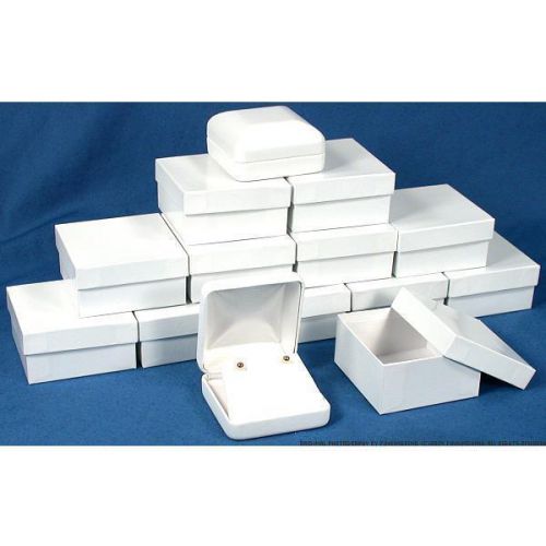 12 Pendant Boxes White Faux Leather Jewelry Display Box