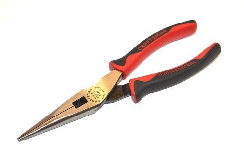 NOS CRAFTSMAN PROFESSIONAL RED &amp; Black HANDLE 8&#034; Long Nose PLIERS 45763 #WL142.7