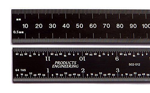 PEC Tools 6&#034; 150 mm English / Metric black chrome  &#034;high-contrast&#034; machinist  mm