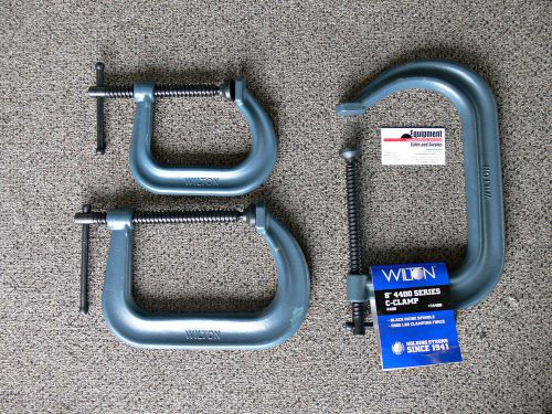 Wilton &#034;4400 Series&#034; C-Clamps Set w/ Black Oxide Spindles~ 4, 6, &amp; 8&#034; (3 Clamps)