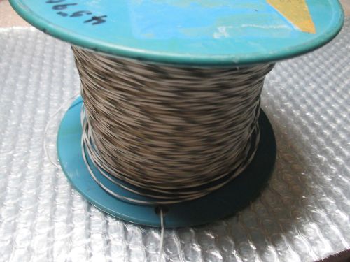 22 awg SPC Silver Plated wire 7/30 str. White/Grey Stripe 1800ft.