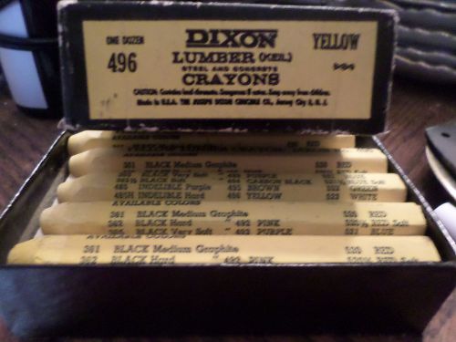 Dixon lumber crayons - steel &amp; concrete - 496 yellow - 11 count for sale