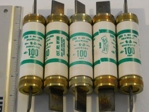 100 Amp 250 Volt Renewable Fuse Link Shawmut Bussman Lot 5 pc RF100 Ferraz Chase