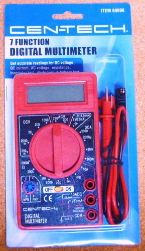 CEN-TECH 7 FUNCTION DIGITAL MULTIMETER MULTITESTER AC/DC VOLTAGE AMPS #69096