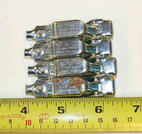 4 vintage Mueller # 27 electrical alligator clips for 1 price - rated at 20 amps