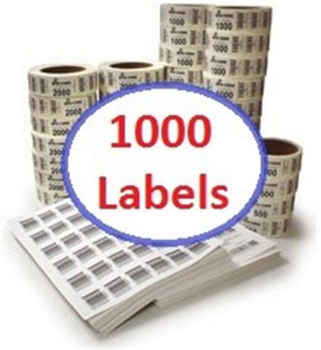 1000 barcode labels 1.5&#034; x 1&#034; upc or numeric + description text line upc4u for sale