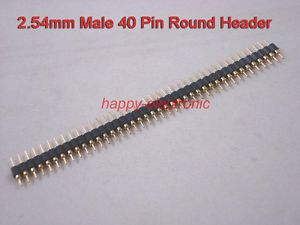 10pcs 2.54mm Male 40 Pin Round Header Strip Gold Plated