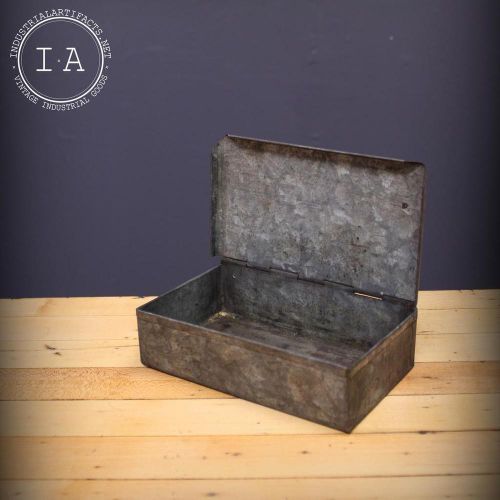 Vintage industrial metal small parts storage box jewelry box for sale