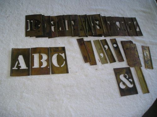 Vintage Reese&#039;s Interlocking Adjustable Brass Stencils 2&#034; A thru Z &amp; 0 to 9